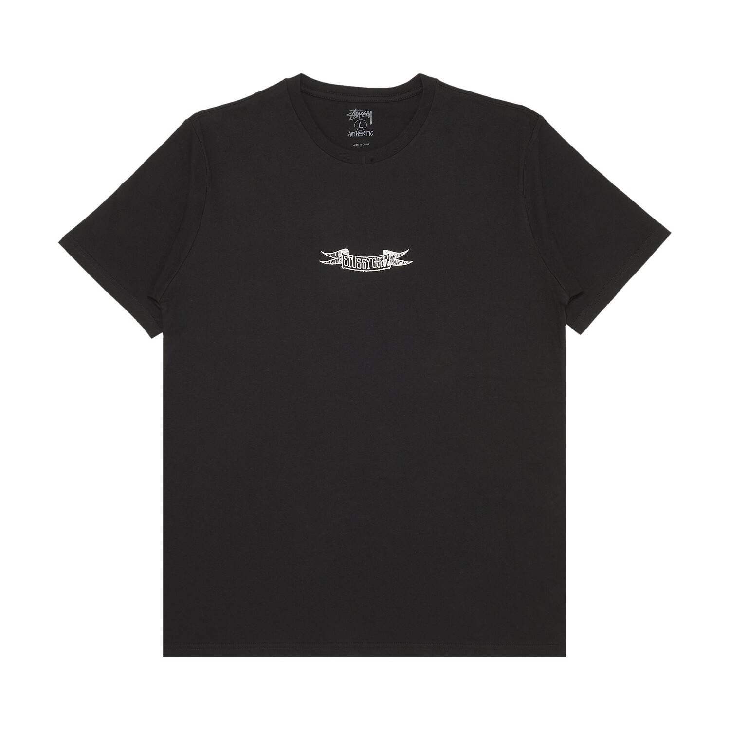 

Футболка с лентой Stussy Gear, черная, Черный
