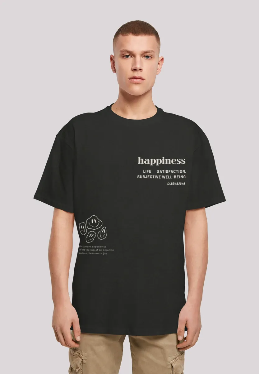 

F4NT4STIC Футболка "happiness OVERSIZE TEE", принт, черный