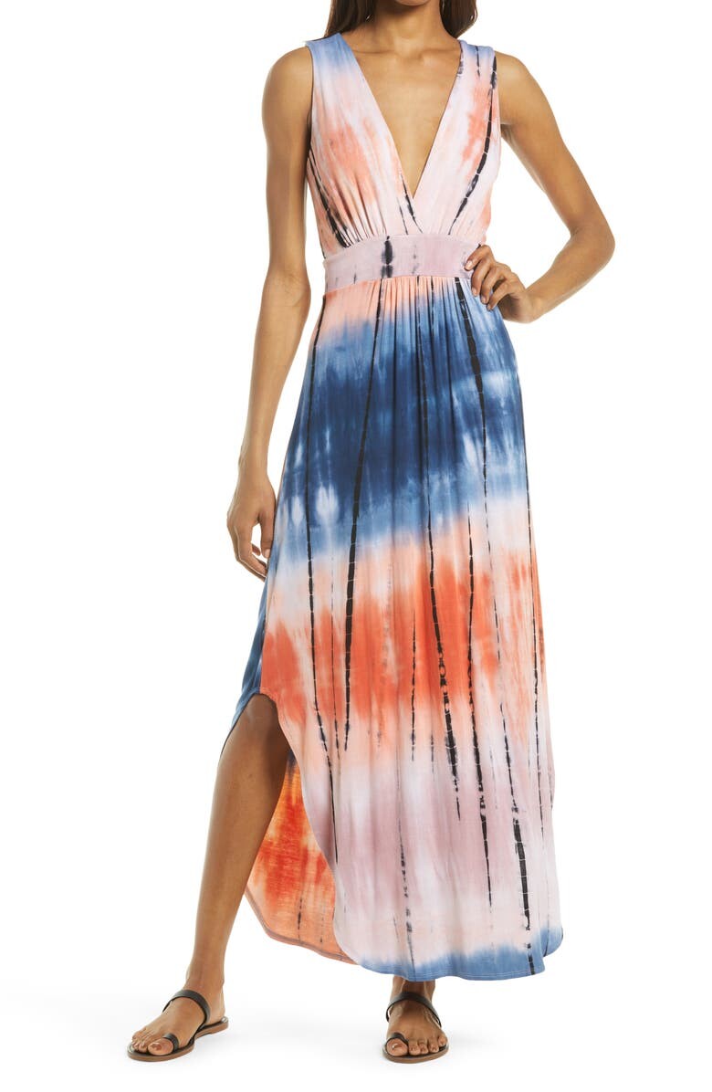 

Трикотажное платье Tie Dye с V-образным вырезом FRAICHE BY J