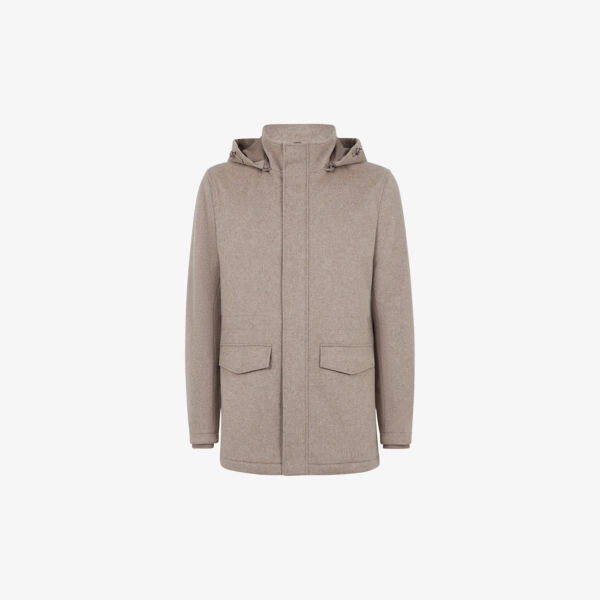 

Полушерстяное пальто Torino с капюшоном Reiss, цвет fawn