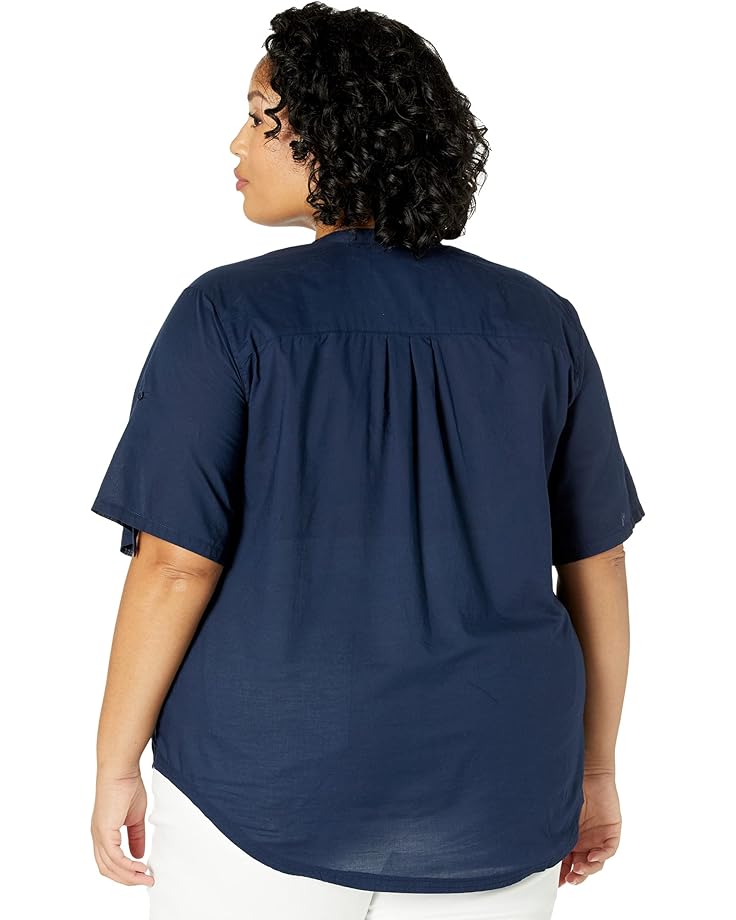 Блуза Nydj Plus Size Short Sleeve Blouse, цвет Oxford Navy hanezza plus size zero sleeve blouse