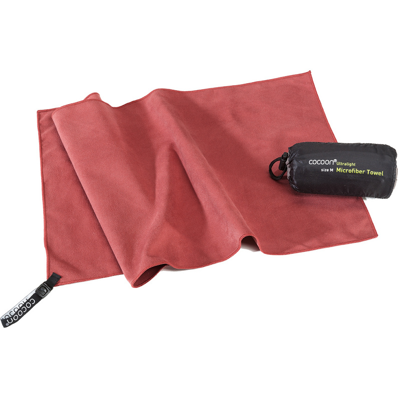 Полотенце из микрофибры Сверхлегкое Cocoon, красный быстросохнущее впитывающее пот хлопковое полотенце для занятий спортом на открытом воздухе