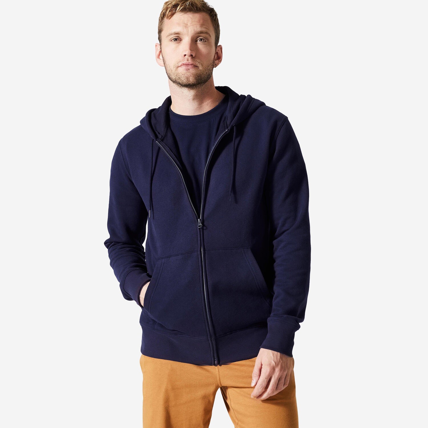 

Толстовка для фитнеса на молнии Decathlon 500 Essentials Domyos, синий