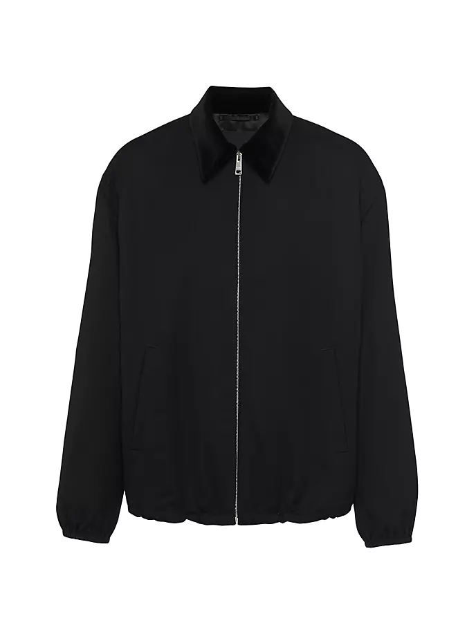 

Шерстяная блузонная куртка Prada, черный
