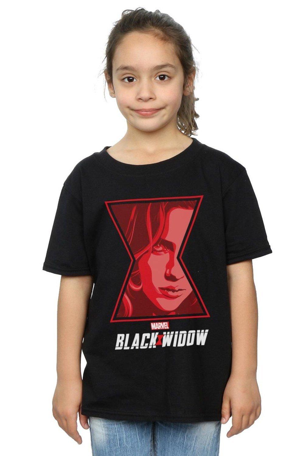 Хлопковая футболка с логотипом фильма «Черная вдова» и окном Marvel, черный