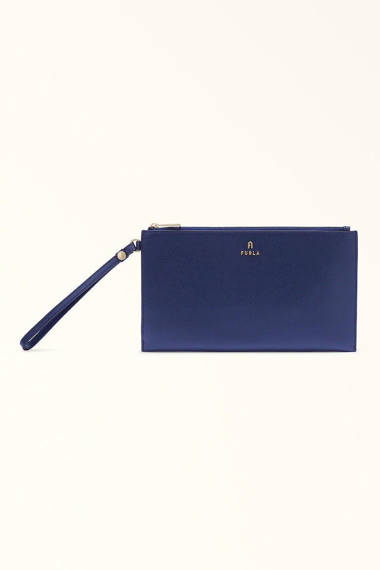 

Кожаный клатч Camelia с ремешком на запястье Furla, синий