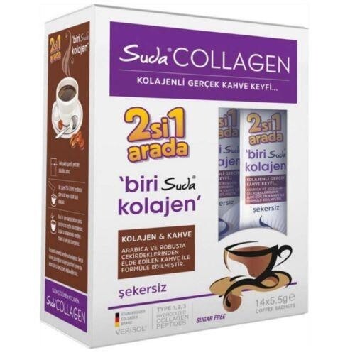 

14 пакетиков со вкусом кофе с коллагеном в воде SUDA COLLAGEN