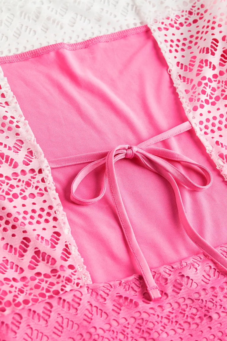 Платье из джерси с перфорацией H&M, розовый
