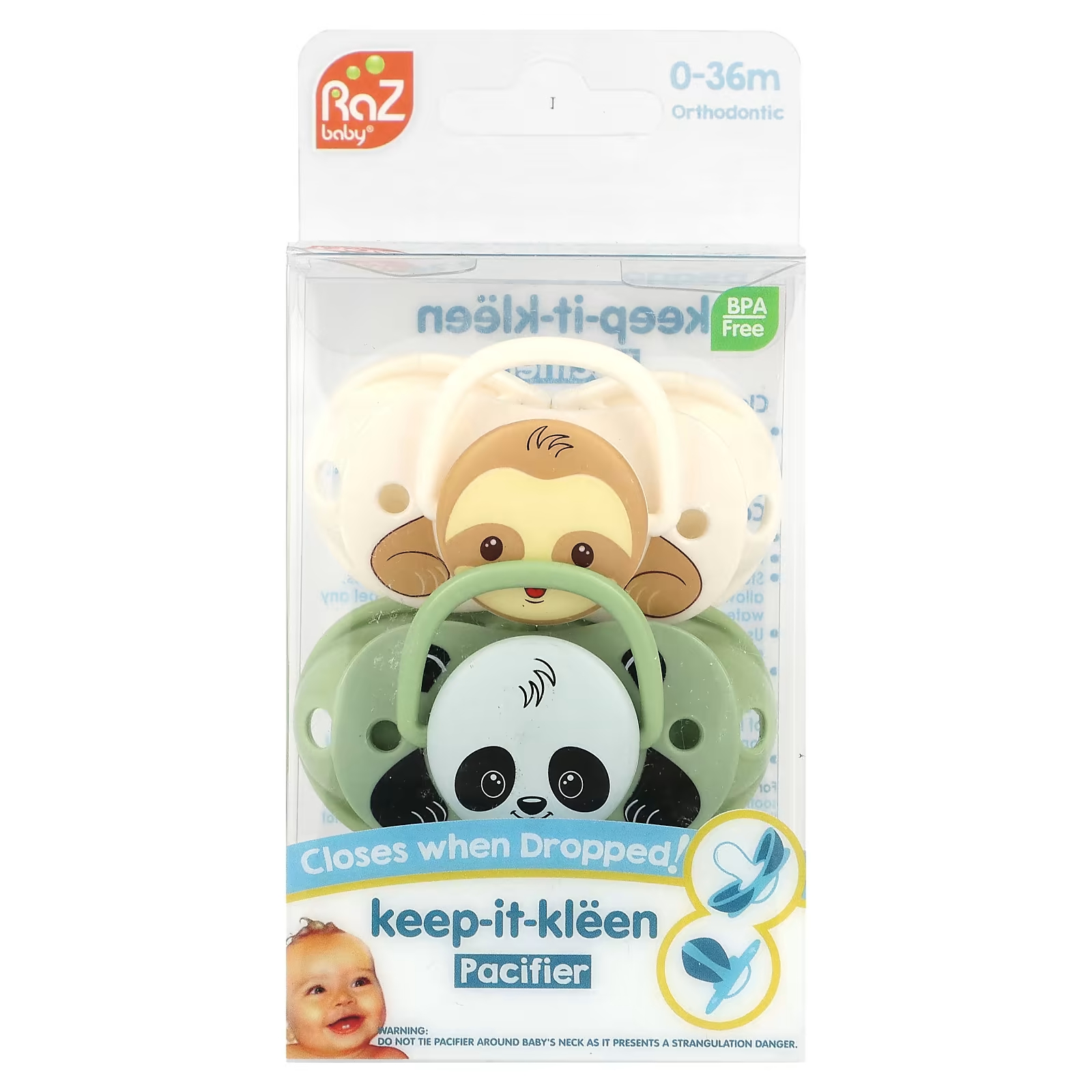 Соска Sloth & Panda RaZbaby Keep-It-Kleen для детей