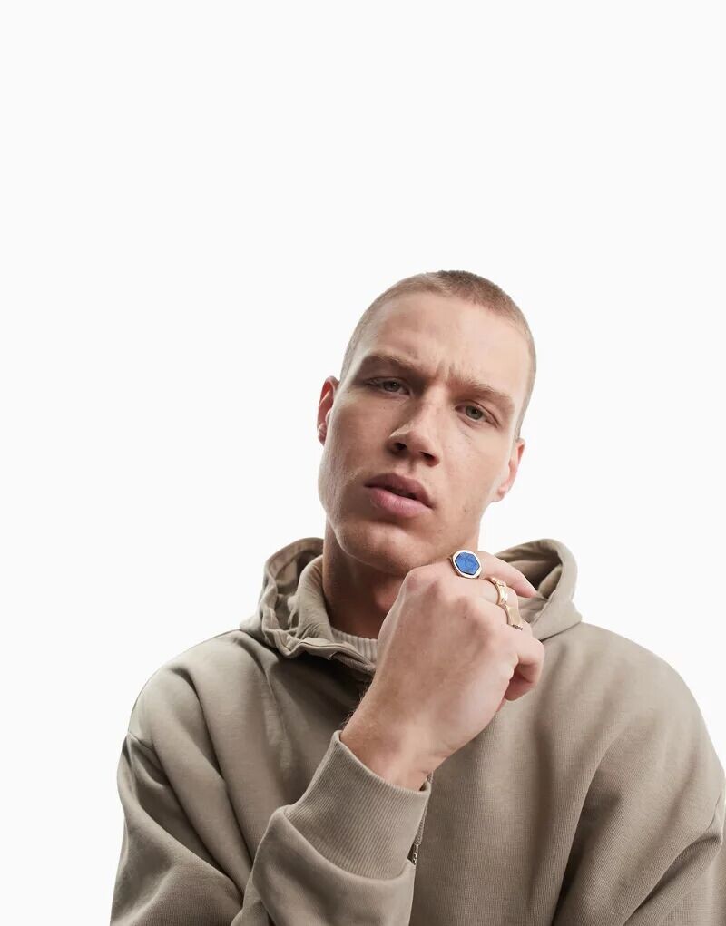 

Серо-бежевый худи оверсайз ASOS