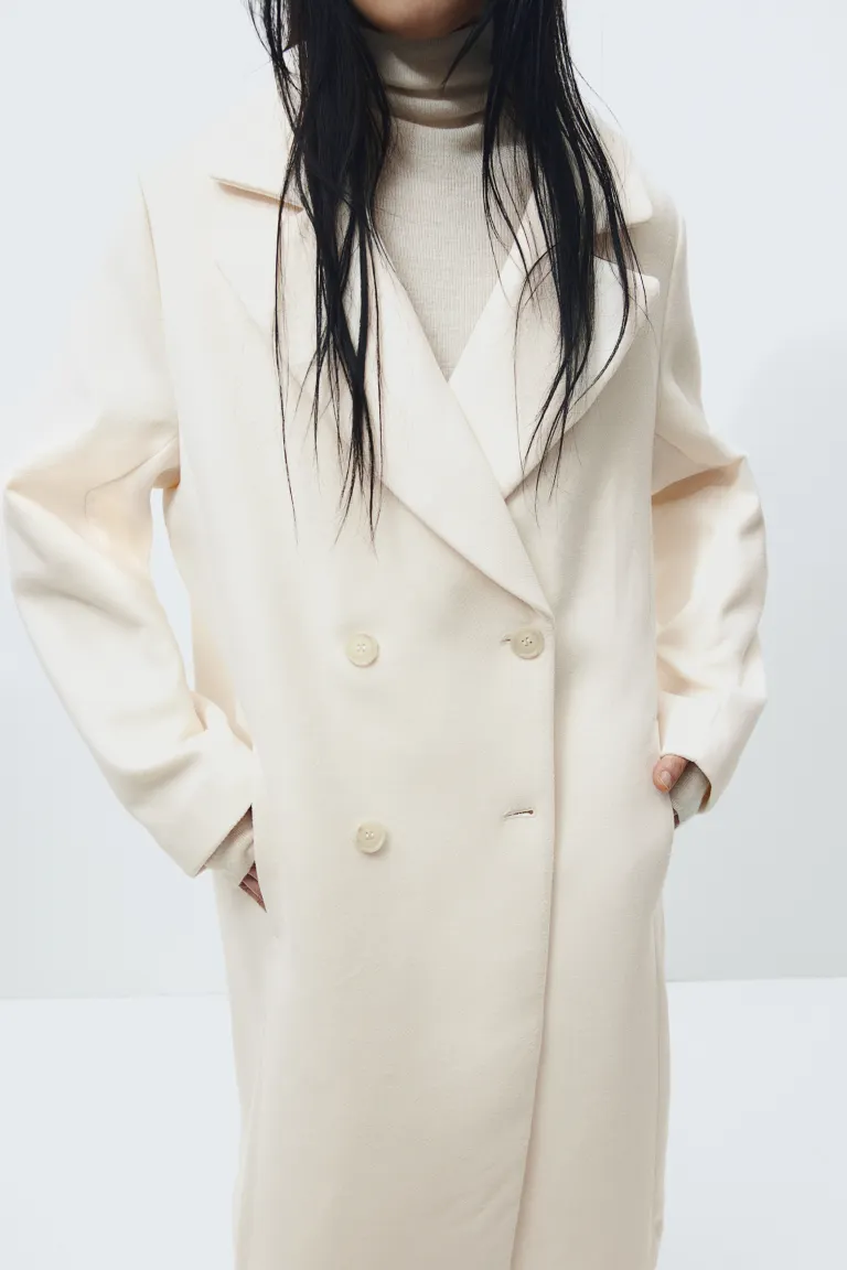 Двубортное пальто H&M, бежевый пальто h