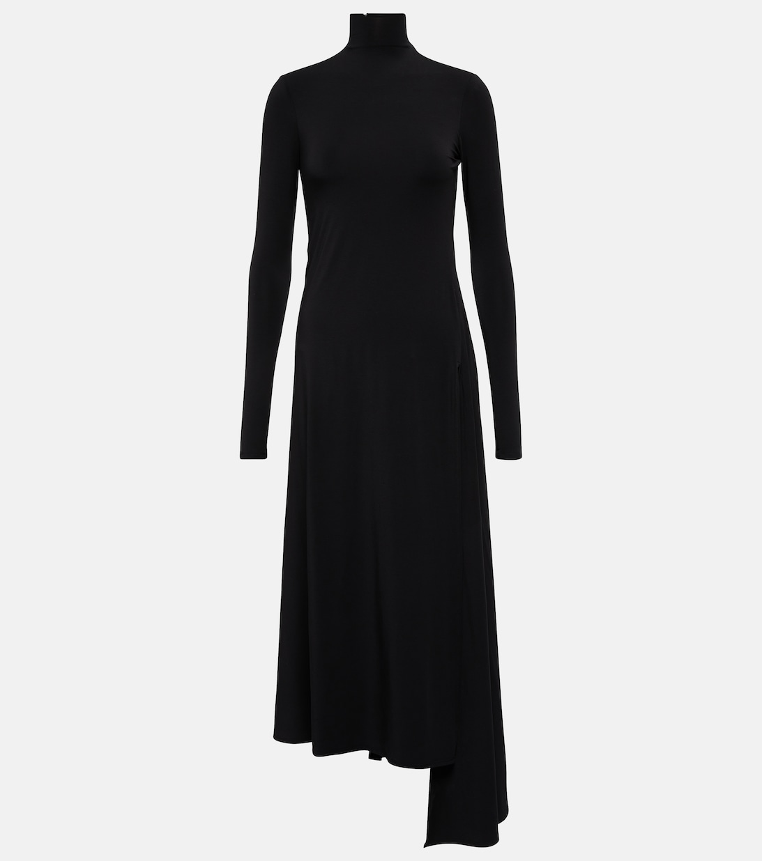 Платье из джерси с драпировкой BALENCIAGA, черный