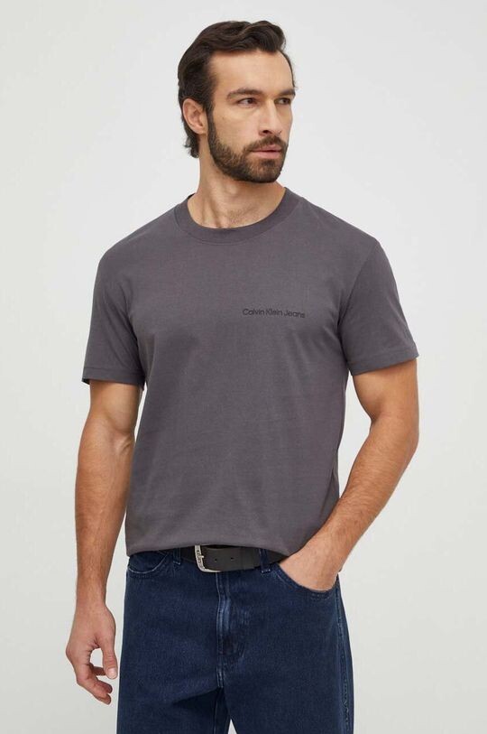 

Хлопковая футболка Calvin Klein Jeans, серый