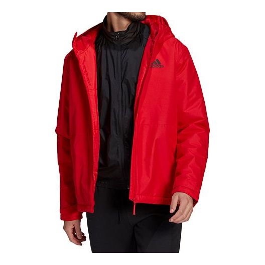 Куртка adidas Casual Sports Windproof Hooded Jacket Red, красный