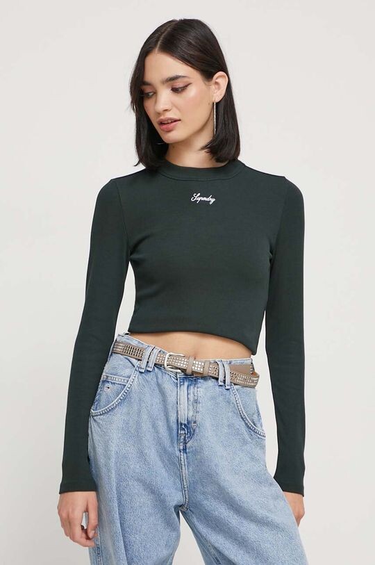 

Лонгслив Superdry, зеленый