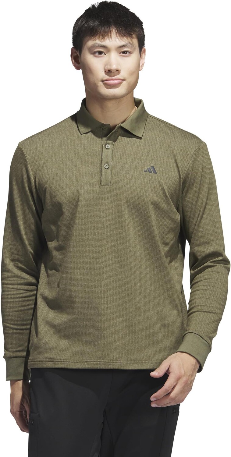 

Рубашка-поло Essentials Long Sleeve Polo Shirt adidas, цвет Olive Strata Melange