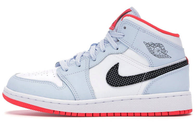 

Nike Air Jordan 1 Mid Half Blue в горошек с галочкой (GS)