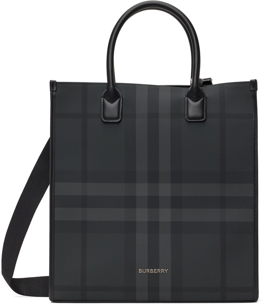 

Черная тонкая сумка-тоут Denny Burberry