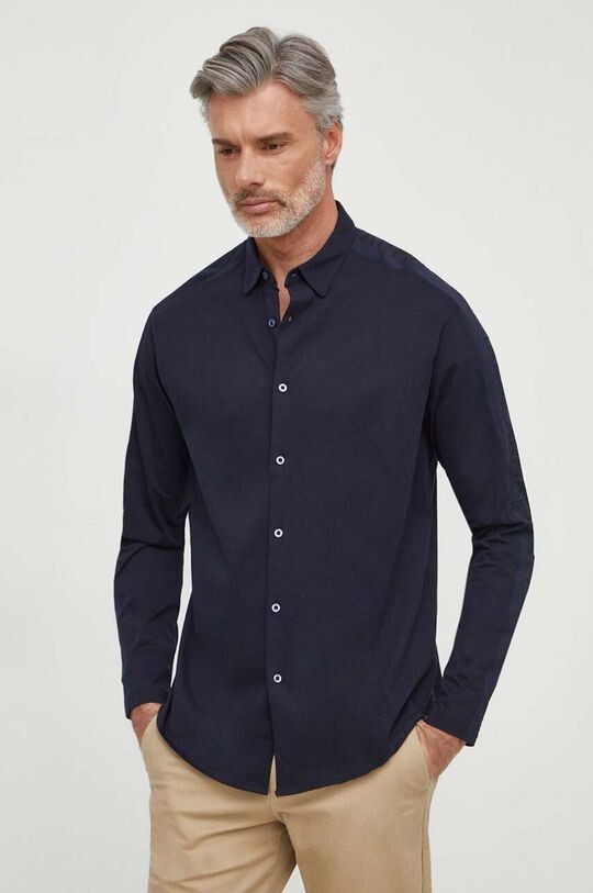 

Хлопчатобумажную рубашку Armani Exchange, темно-синий
