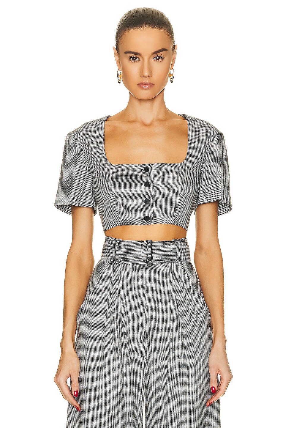 

Топ Matthew Bruch Apron Crop, цвет Black Houndstooth