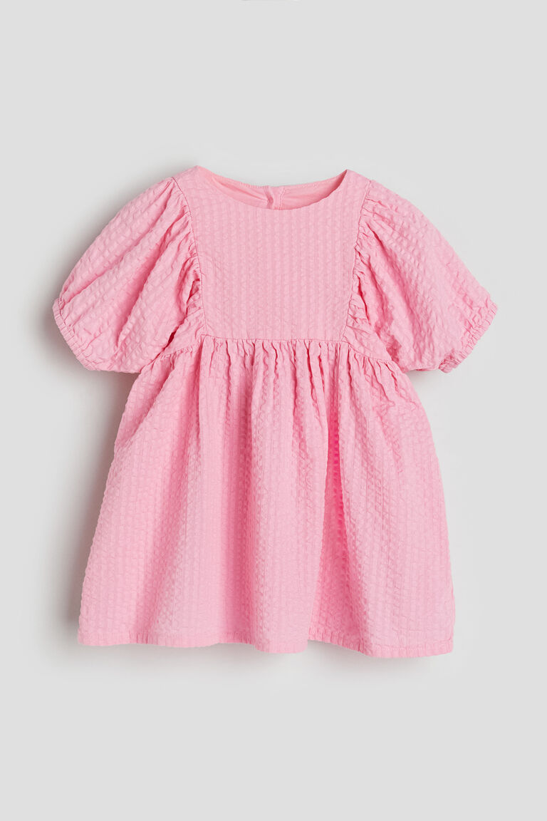 Платье из хлопка сирсакер H&M, розовый