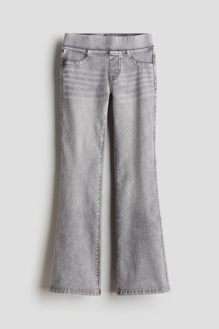 цена Расклешенные брюки из джерси H&M, серый