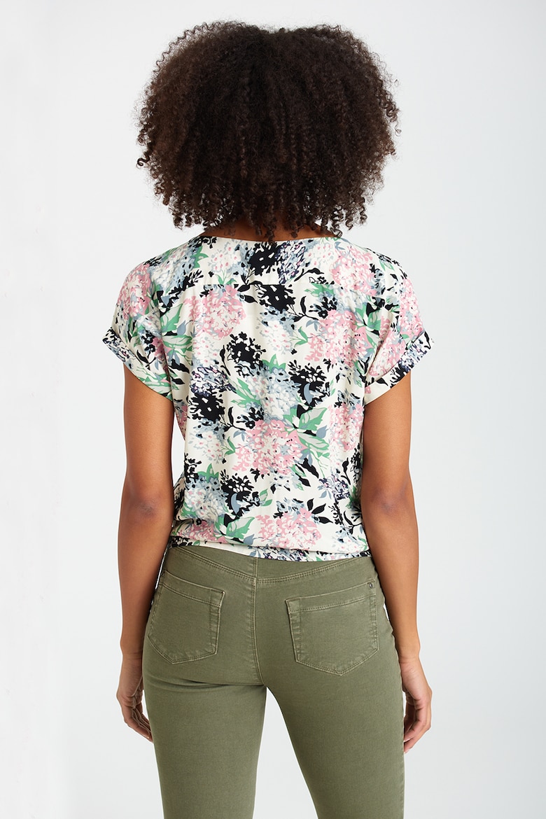 Блузка с цветочным принтом и узлом спереди Greenpoint, белый блузка с цветочным принтом greenpoint зеленый