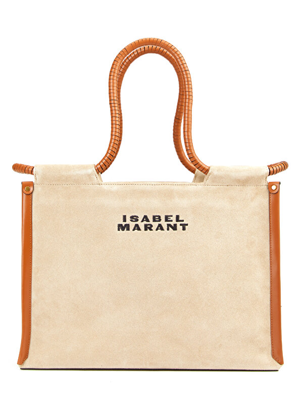 Toledo бежевая женская кожаная сумка-шоппер с логотипом Isabel Marant