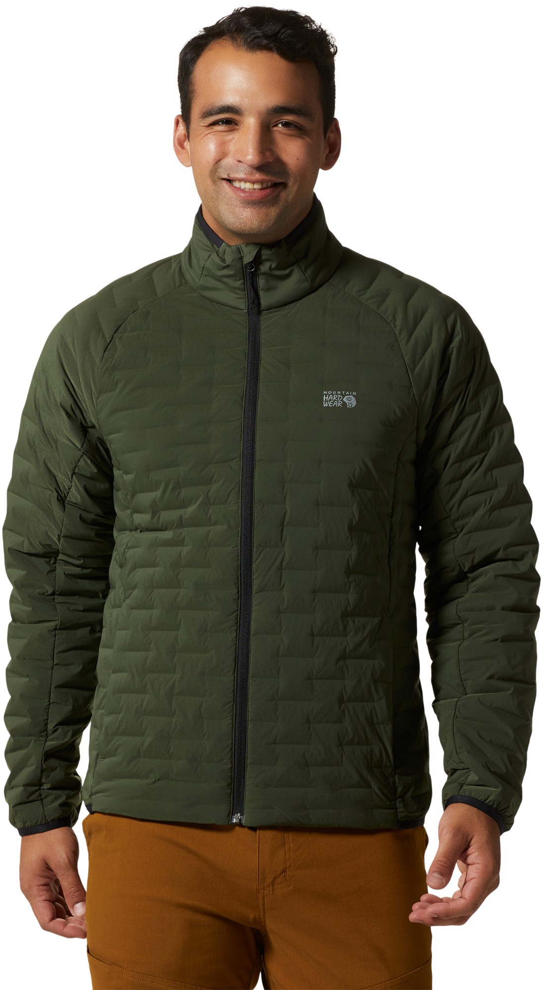 Легкая куртка стрейч-даун – мужская Mountain Hardwear, зеленый худи mountain hardwear stretchdown light pullover цвет dark storm heather