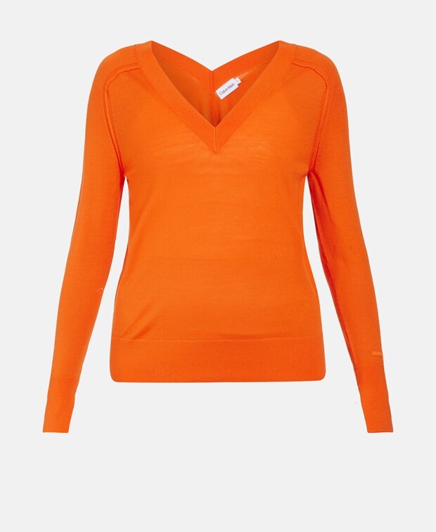 

Шерстяной джемпер Calvin Klein, цвет Pumpkin Orange