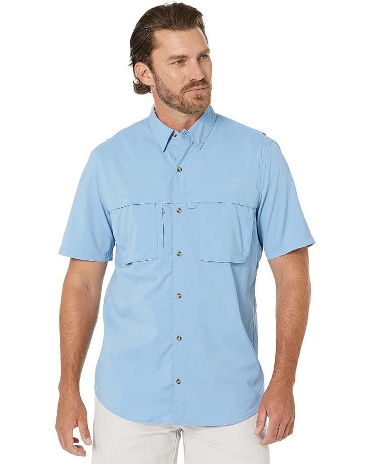 

Рубашка L.L.Bean Tropicwear Shirt Short Sleeve - Tall, синий