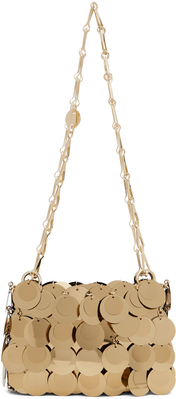 

Нано-сумка Gold Sparkle Discs Rabanne