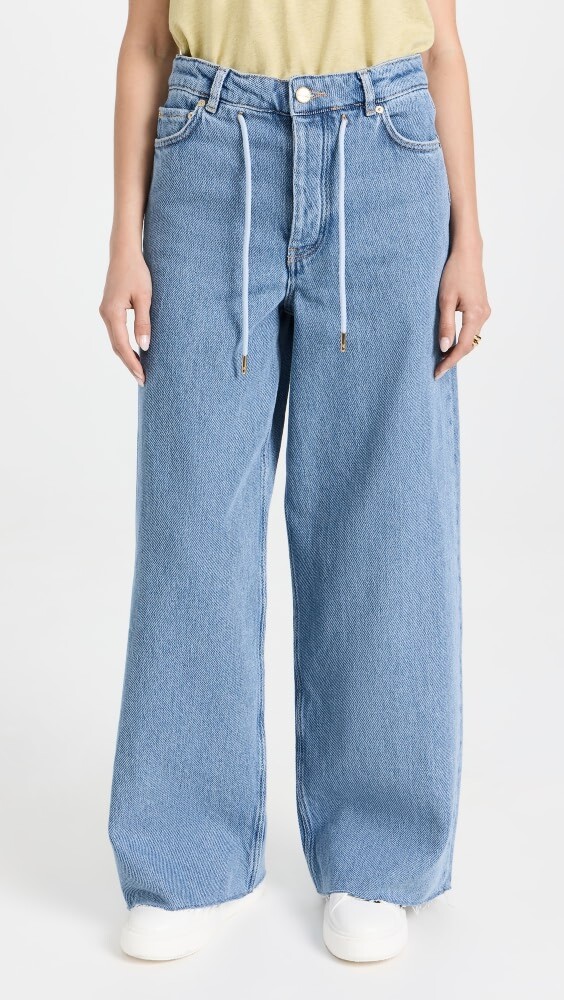 

Джинсы GANNI Heavy Denim Wide Drawstring, синий