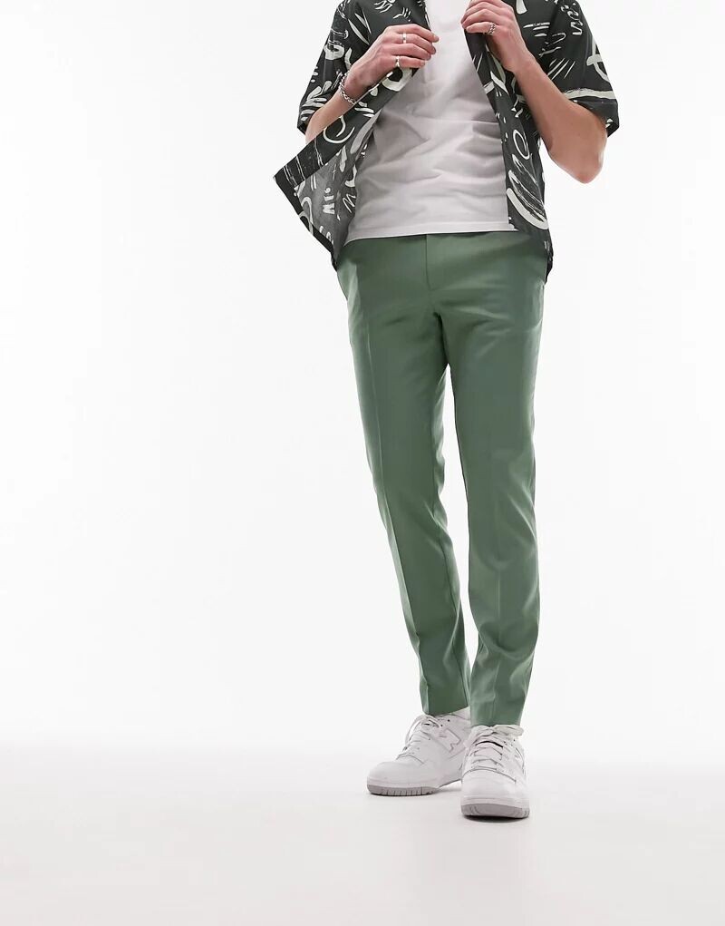 

Темно-синие брюки скинни с эластичной резинкой на талии Topman