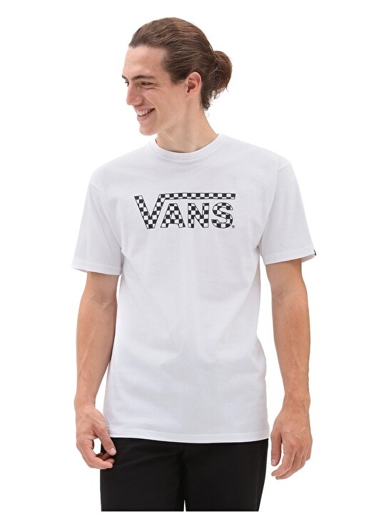 

Однотонная белая мужская футболка с круглым вырезом Vans