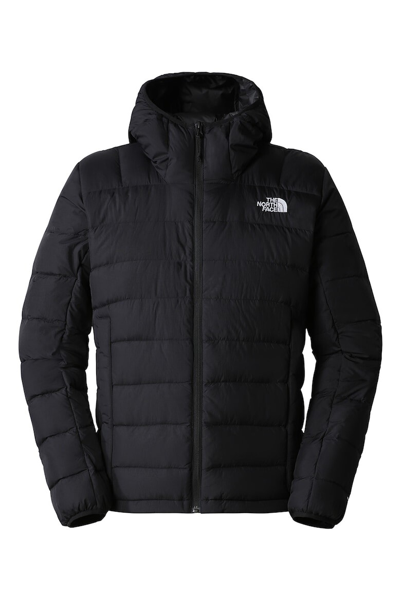 

Зимний пуховик с капюшоном и логотипом The North Face, черный