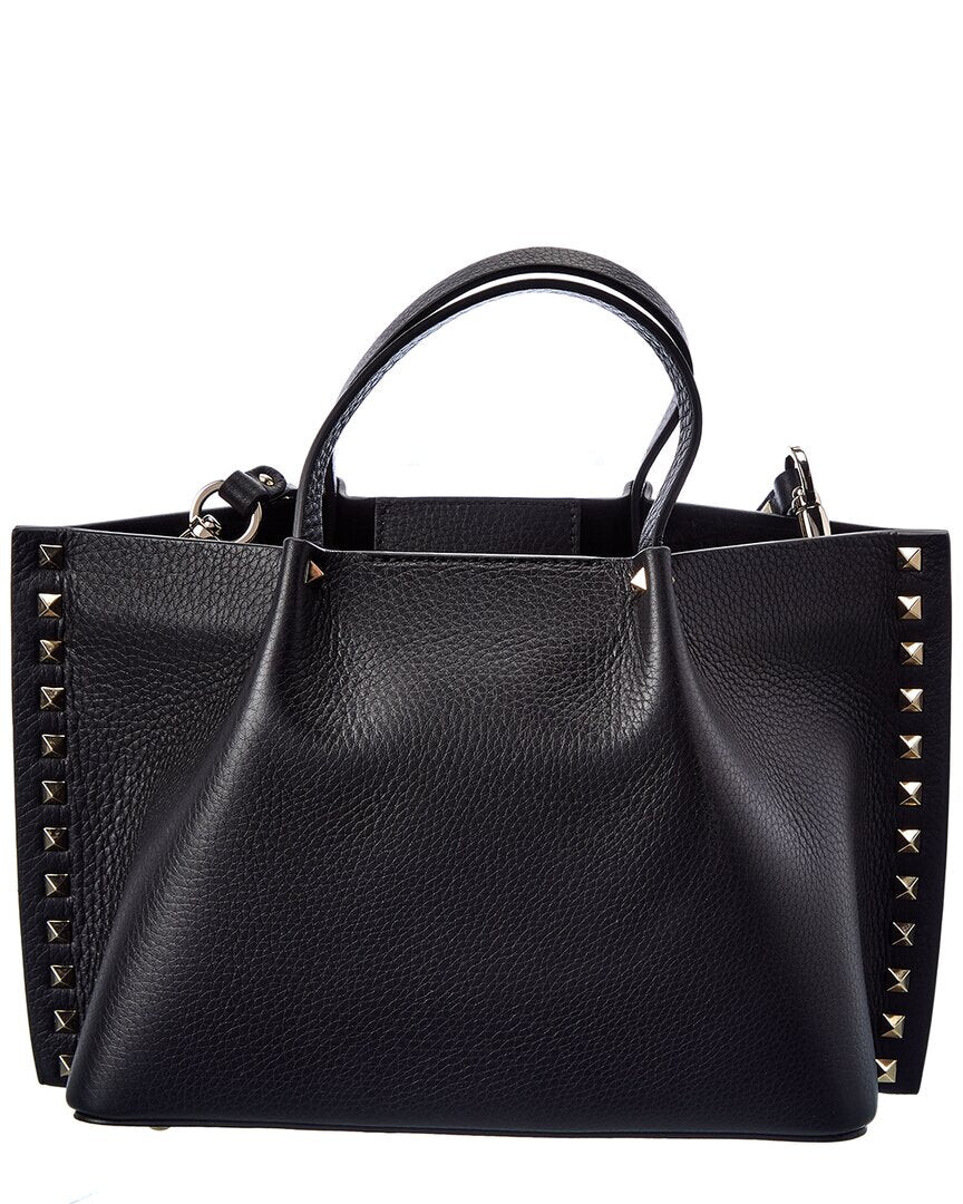 

Сумка-тоут Valentino Rockstud из зернистой кожи, черный