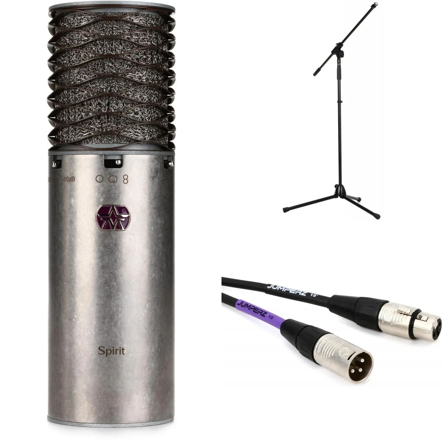 

Aston Microphones Spirit Комплект конденсаторных микрофонов с большой диафрагмой, подставкой и кабелем