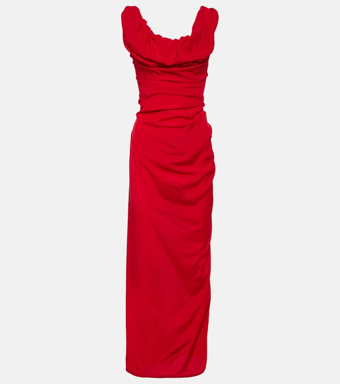 

Платье макси из крепа со сборками Vivienne Westwood, красный