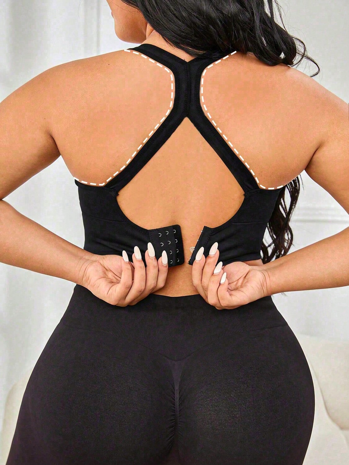 

Yoga Sxy Плюс Размер Высокоэластичный спортивный бюстгальтер для женщин Спортивный бюстгальтер Shein, черный