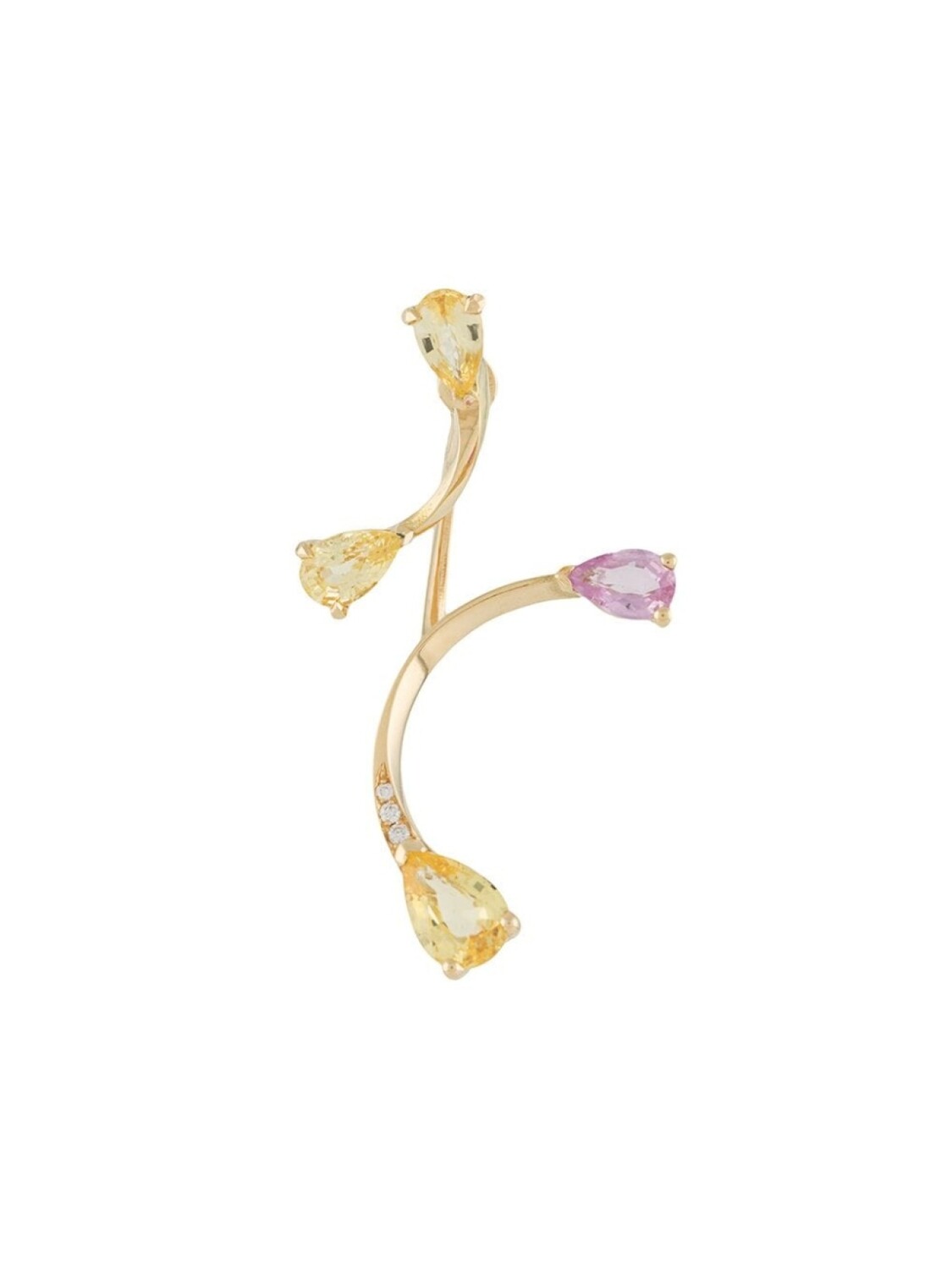 

Серьга Rose More and Lemon Flare из желтого золота с бриллиантами и сапфиром LE STER, золотой
