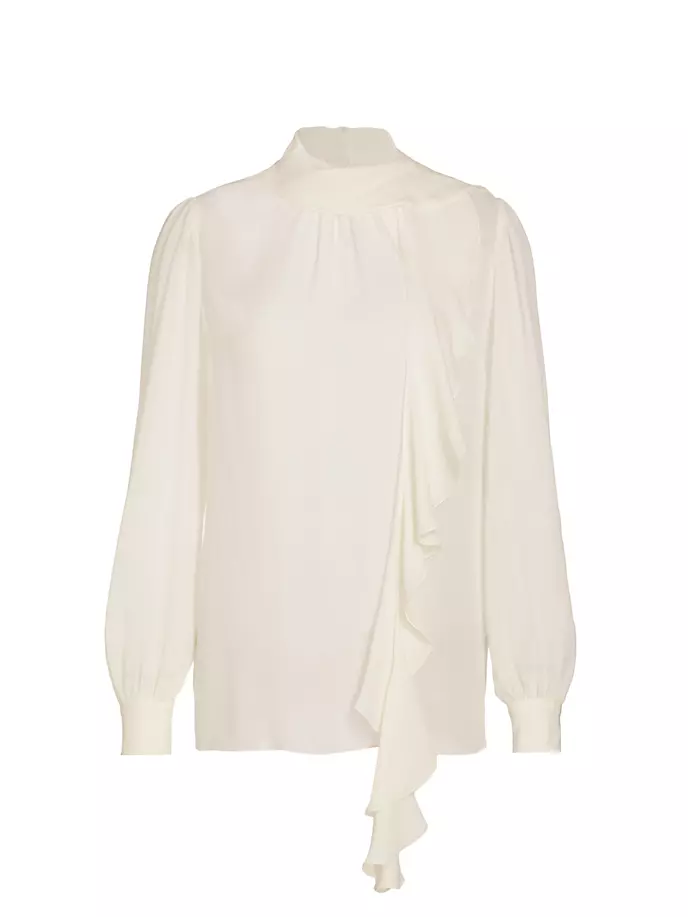 

Блузка Georgette с рюшами спереди Dolce&Gabbana, цвет bianco