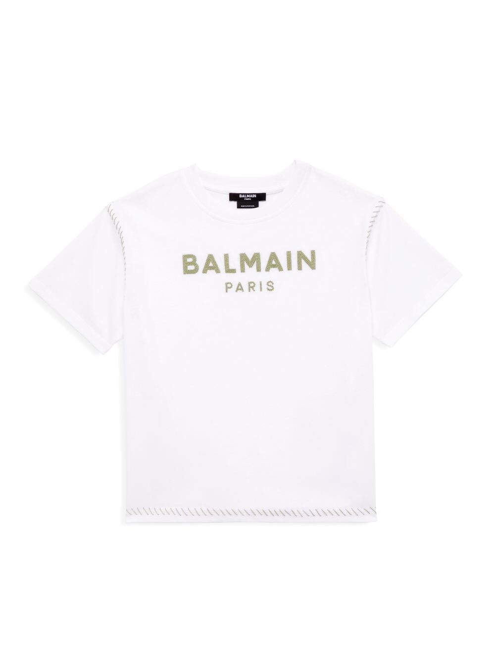 

Футболка Little Boy's & Boy's Logo с контрастной строчкой Balmain, белый