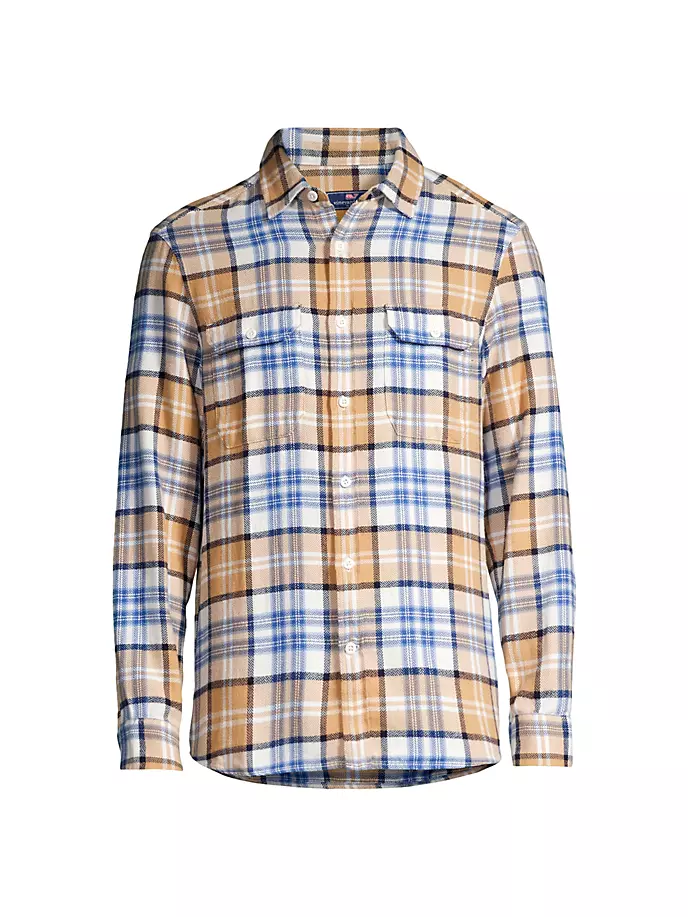 

Рубашка в клетку из твила Vineyard Vines, цвет toasted almond