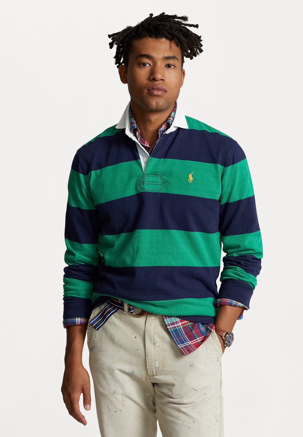 Рубашка-поло LONG SLEEVE RUGBY Polo Ralph Lauren, цвет newport navy/hillside green chanalai hillside resort