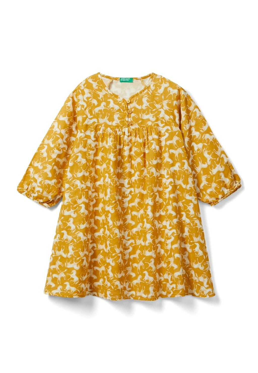 

Летнее платье With Horse Print United Colors of Benetton, желтый
