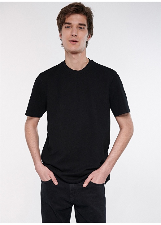 Обычная черная мужская футболка с круглым вырезом Mavi