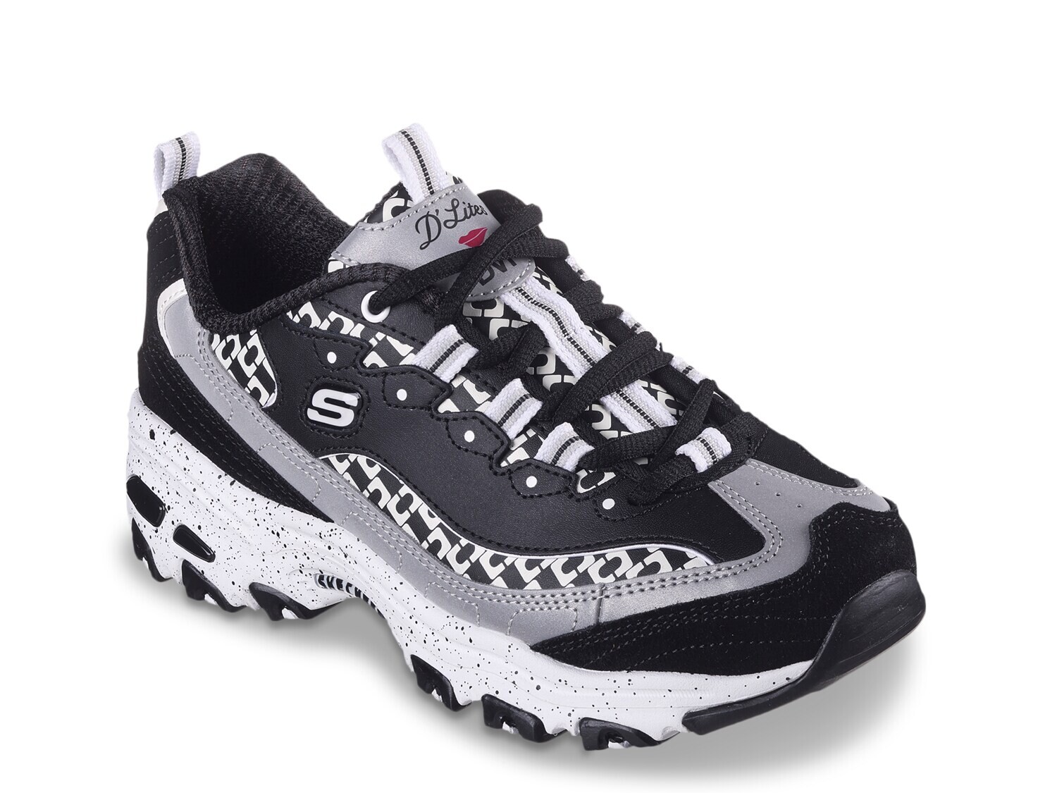 Кроссовки Skechers D'Lites Link Up x Diane von Furstenberg кожанные, черный/белый