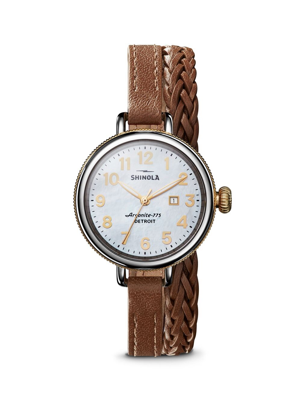 

Часы Birdy из нержавеющей стали и кожи Shinola, коричневый