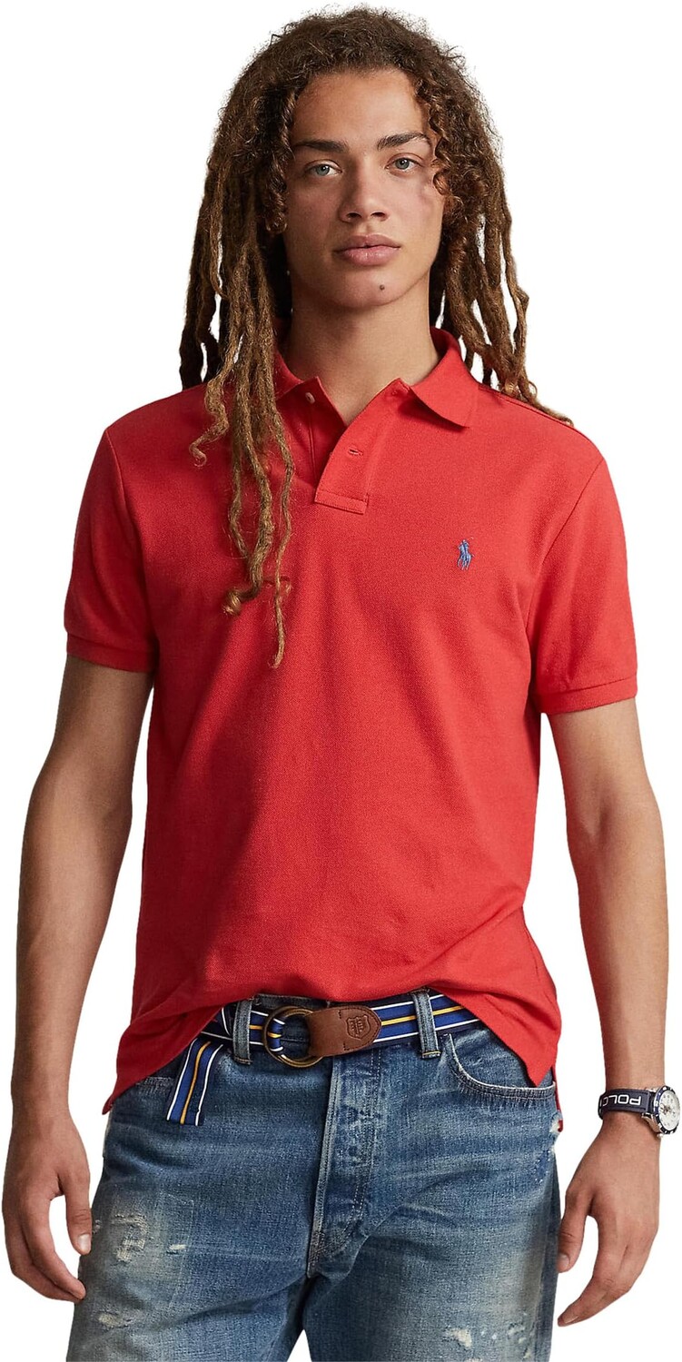 

Рубашка-поло Custom Slim Fit Mesh Polo Shirt Polo Ralph Lauren, цвет Post Red